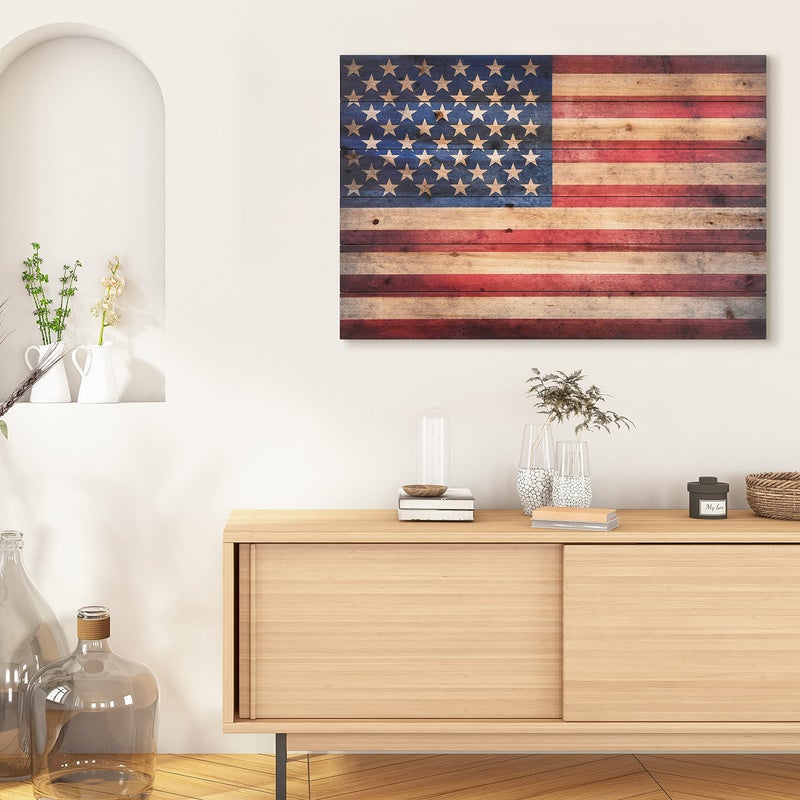 Empire Art Direct American Flag Digital Print on Solid Wood Wall Art, 24.00" x 36.00" - Image 4